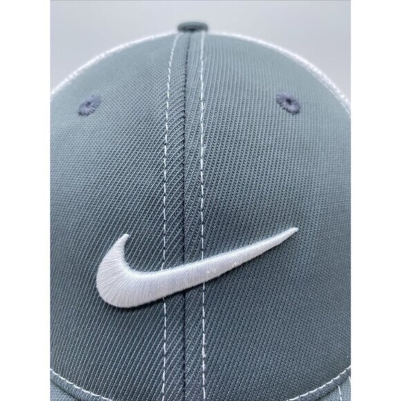 Nike Golf VR 20XI Mesh Baseball Cap Hat Mesh Logo Flexfit White Grey Size M/L - Picture 3 of 15